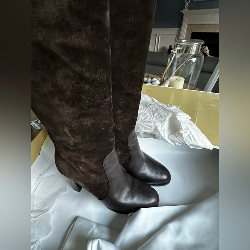 Michael Kors collection brown leather and suede Knee-High Boots size 40/US 9 - Picture 6 of 10